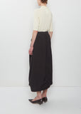 Deep Pleat Curved Skirt