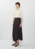 Deep Pleat Curved Skirt