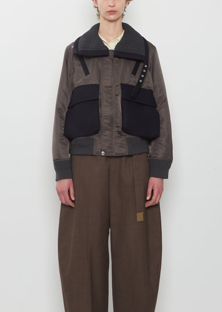 Nylon Twill x Wool Melton Blouson