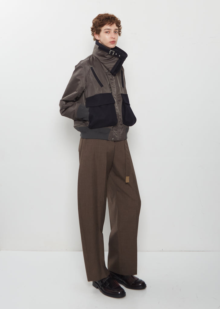 Nylon Twill x Wool Melton Blouson