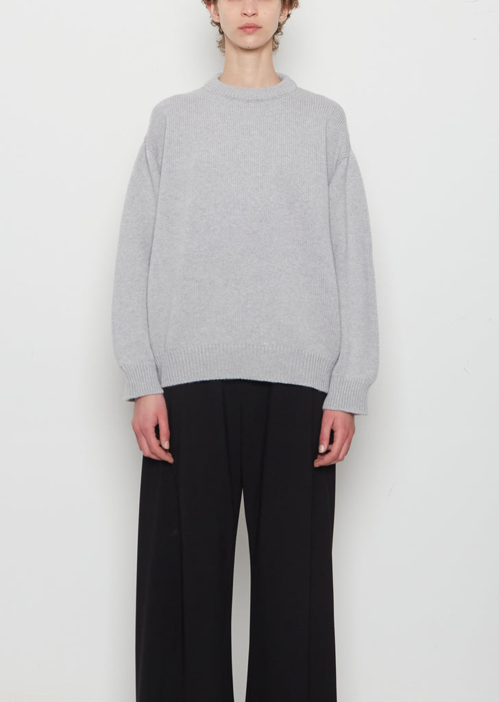 x La Garçonne Rose Cashmere Sweater — Mid Grey