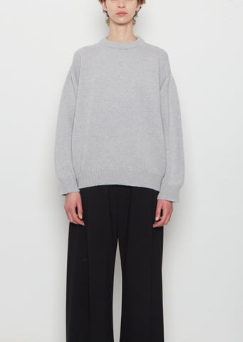 x La Garçonne Rose Cashmere Sweater — Mid Grey
