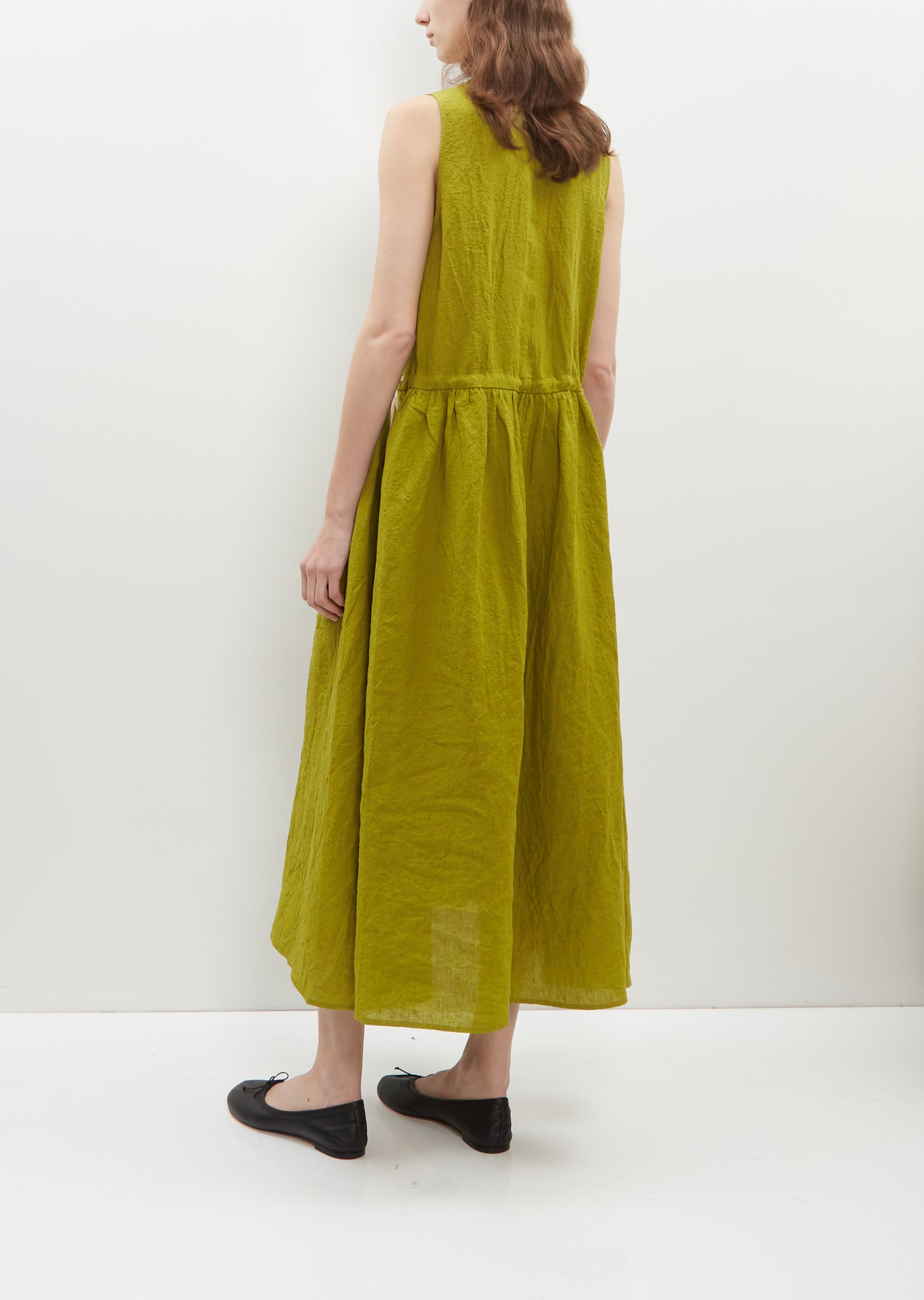 apuntob linen dress Linen Sleeveless Long Dress La Garonne