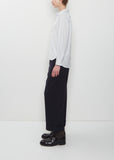 Cotton Micro Stripe Pull On Collarless Shirt