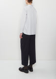 Cotton Micro Stripe Pull On Collarless Shirt