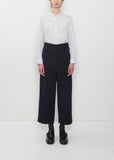 Brushed Fluid Wool Twill Relaxed Crop Pants