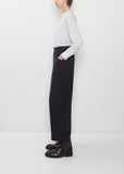 Brushed Fluid Wool Twill Relaxed Crop Pants