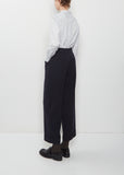 Brushed Fluid Wool Twill Relaxed Crop Pants