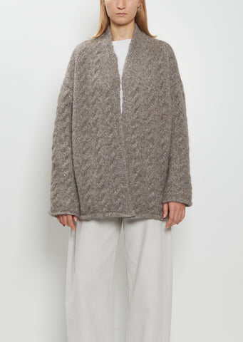 Alpaca Wool Cable Cardigan