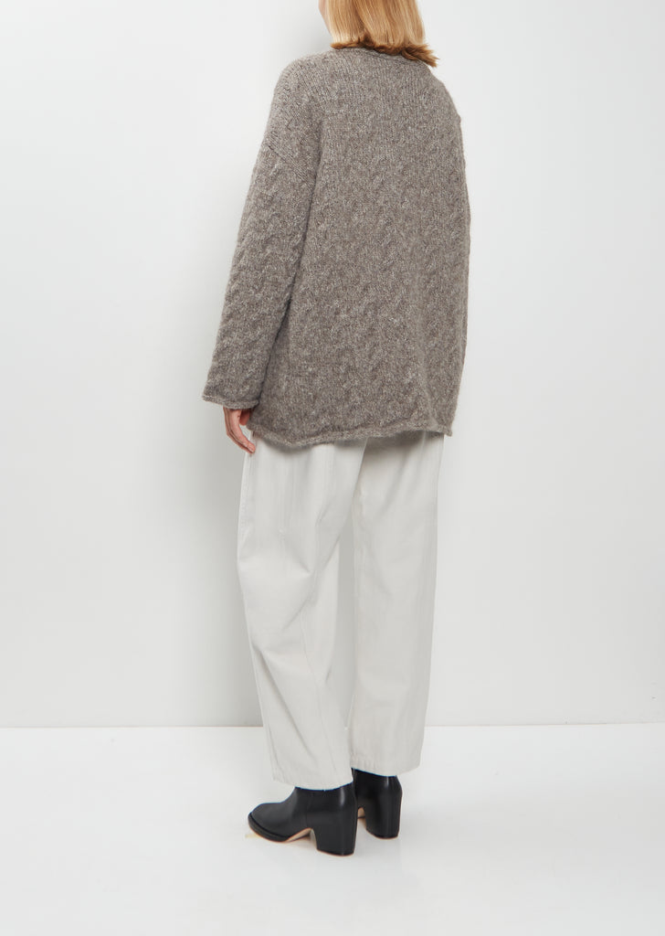 Alpaca Wool Cable Cardigan