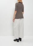 Stretch Wool Alpaca Rib Scoop-Neck Sweater