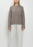 Alpaca Wool Cable Crewneck Sweater — Cinder