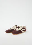 Suede Leather Trainer — Dark Purple