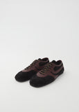 Suede Leather Trainer — Black