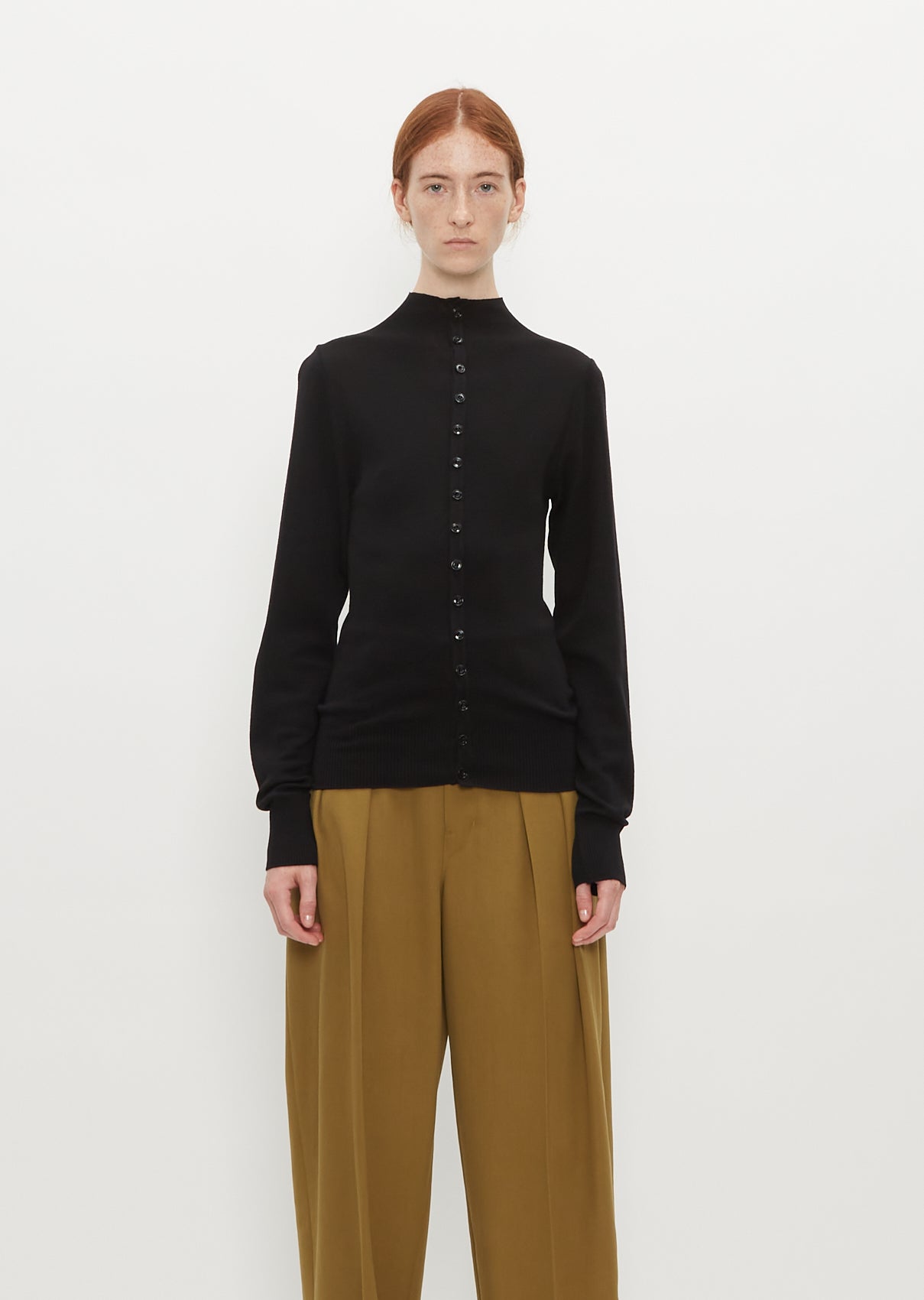 トップス LEMAIRE FITTED CARDIGAN Blue Fitted Seamless Cardigan by LEMAIRE on Sale
