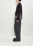Cotton Poplin x Knit Cardigan