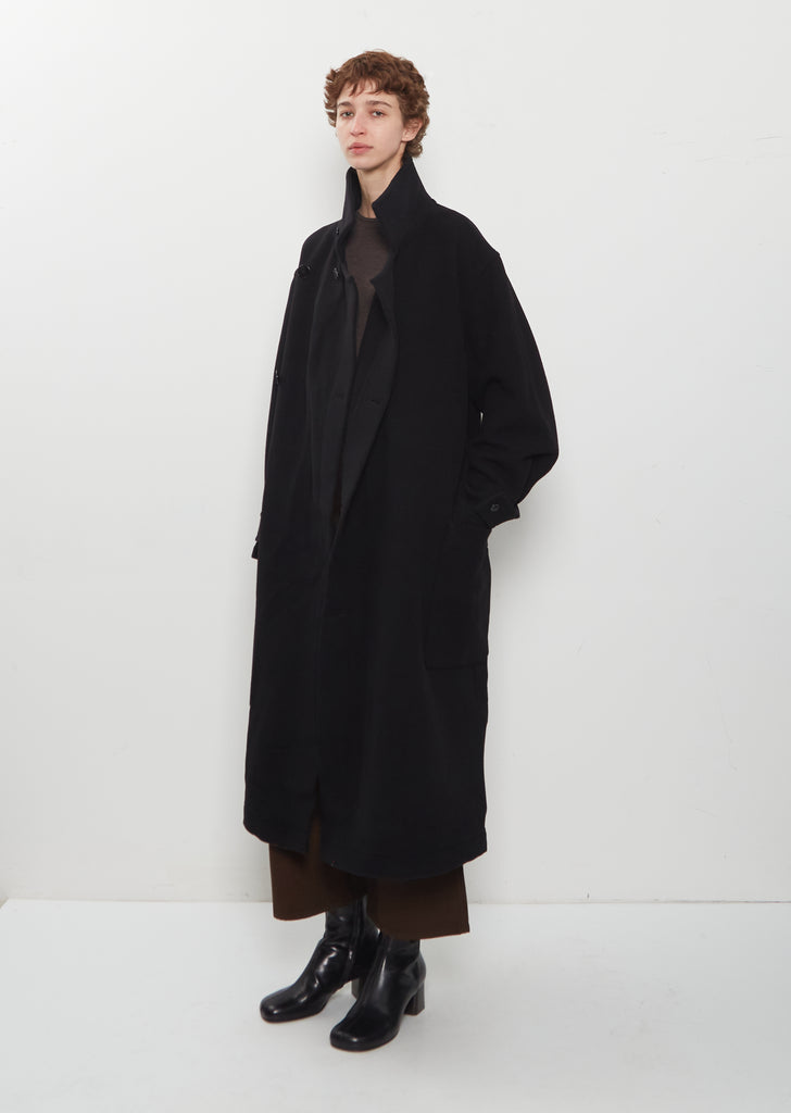 Wrap Wool Coat — Black