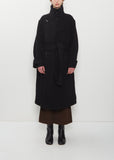 Wrap Wool Coat — Black