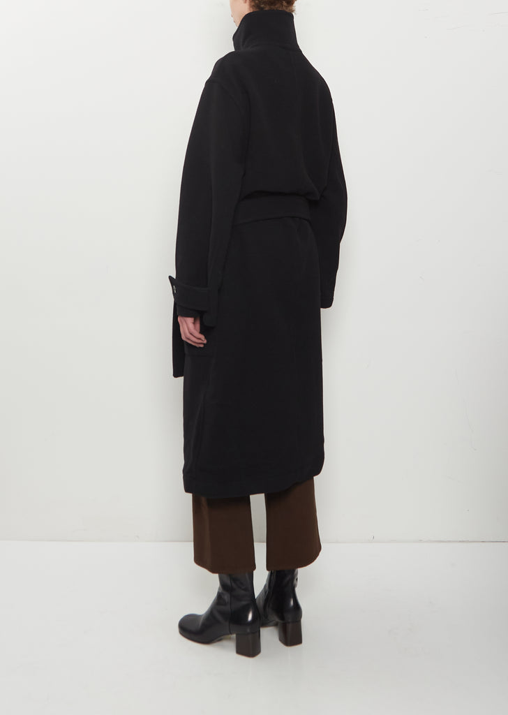 Wrap Wool Coat — Black