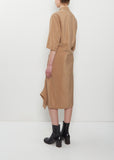 Soft Collar Silk Dress — Toffee