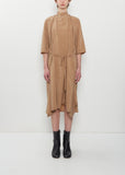 Soft Collar Silk Dress — Toffee