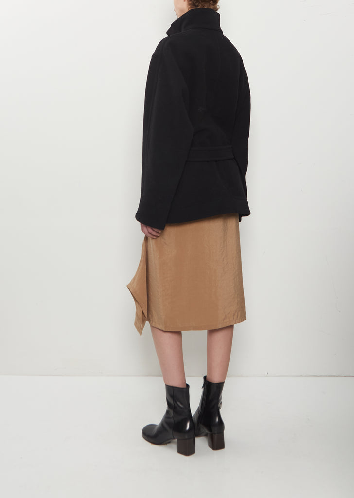Short Wool Duffle Coat — Black