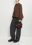 Flower Corduroy Pochette — Bordeaux