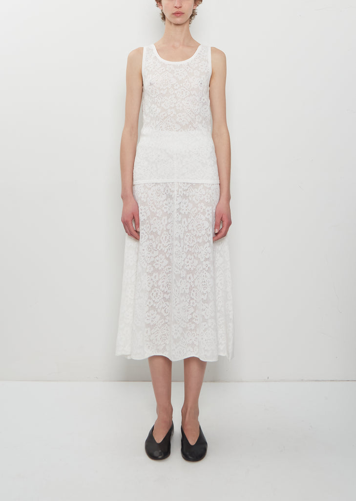 n°523 Kelly Lace Cashmere Skirt — Snow