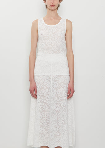 n°522 Boxer Lace Cotton Cashmere Top — Snow