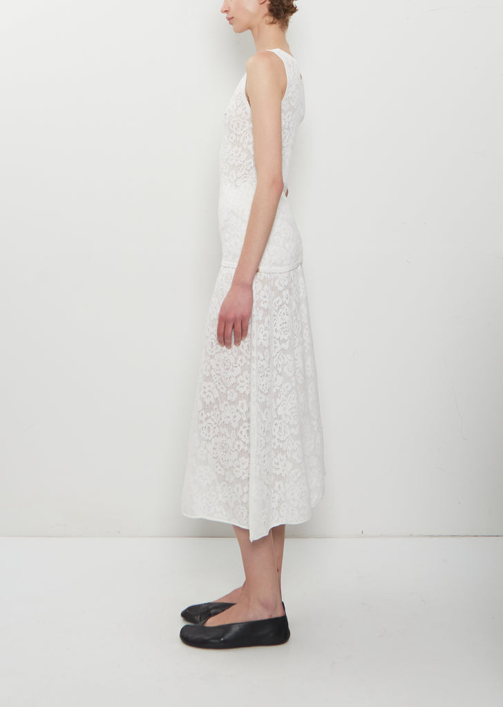 n°522 Boxer Lace Cotton Cashmere Top — Snow