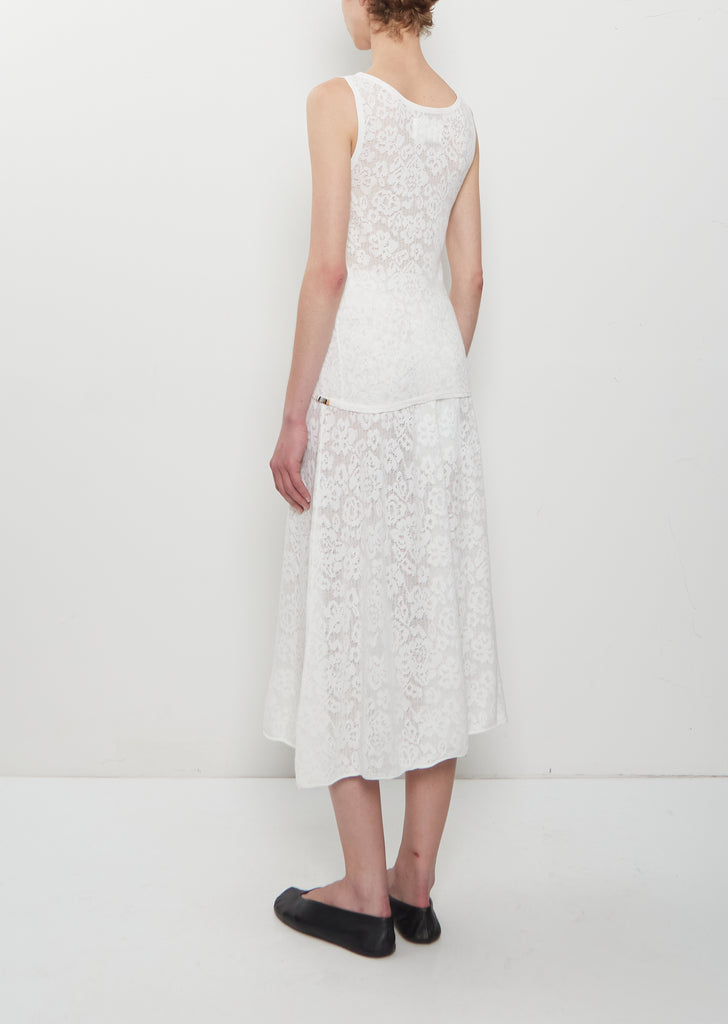 n°522 Boxer Lace Cotton Cashmere Top — Snow