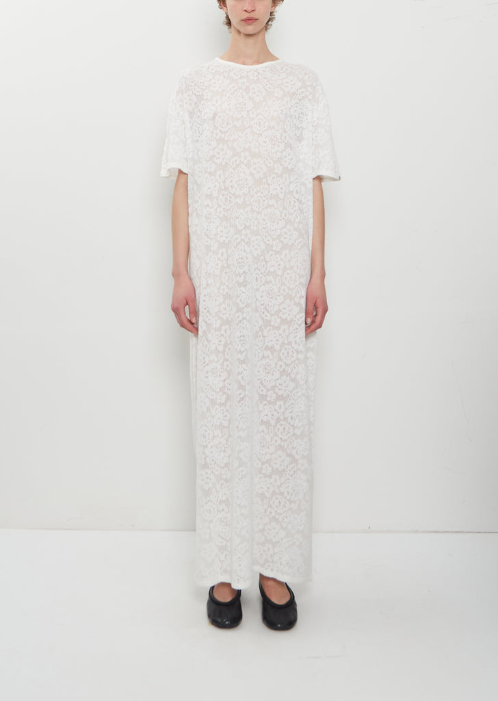 n°521 Spell Lace Cotton Cashmere Dress — Snow
