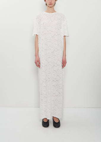 n°521 Spell Lace Cotton Cashmere Dress — Snow