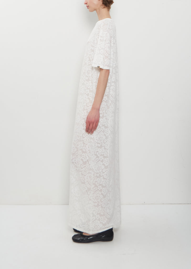 n°521 Spell Lace Cotton Cashmere Dress — Snow