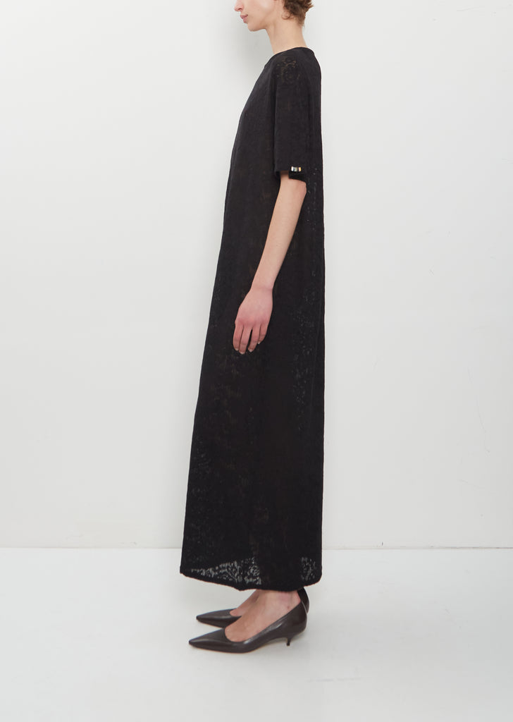 n°521 Spell Lace Cotton Cashmere Dress — Raven