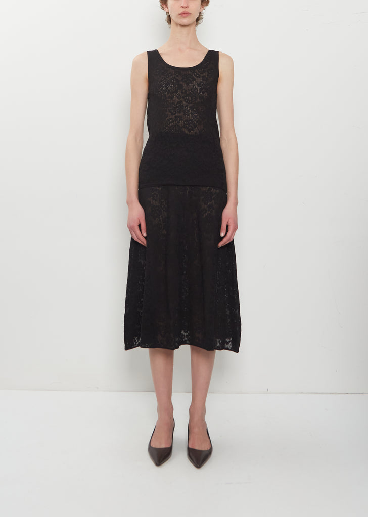 n°523 Kelly Lace Cashmere Skirt — Raven