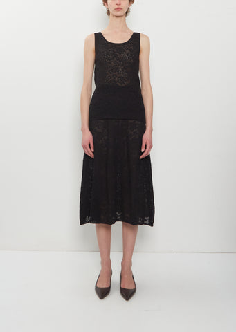n°523 Kelly Lace Cashmere Skirt — Raven