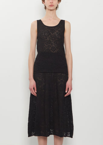 n°522 Boxer Lace Cotton Cashmere Top — Raven