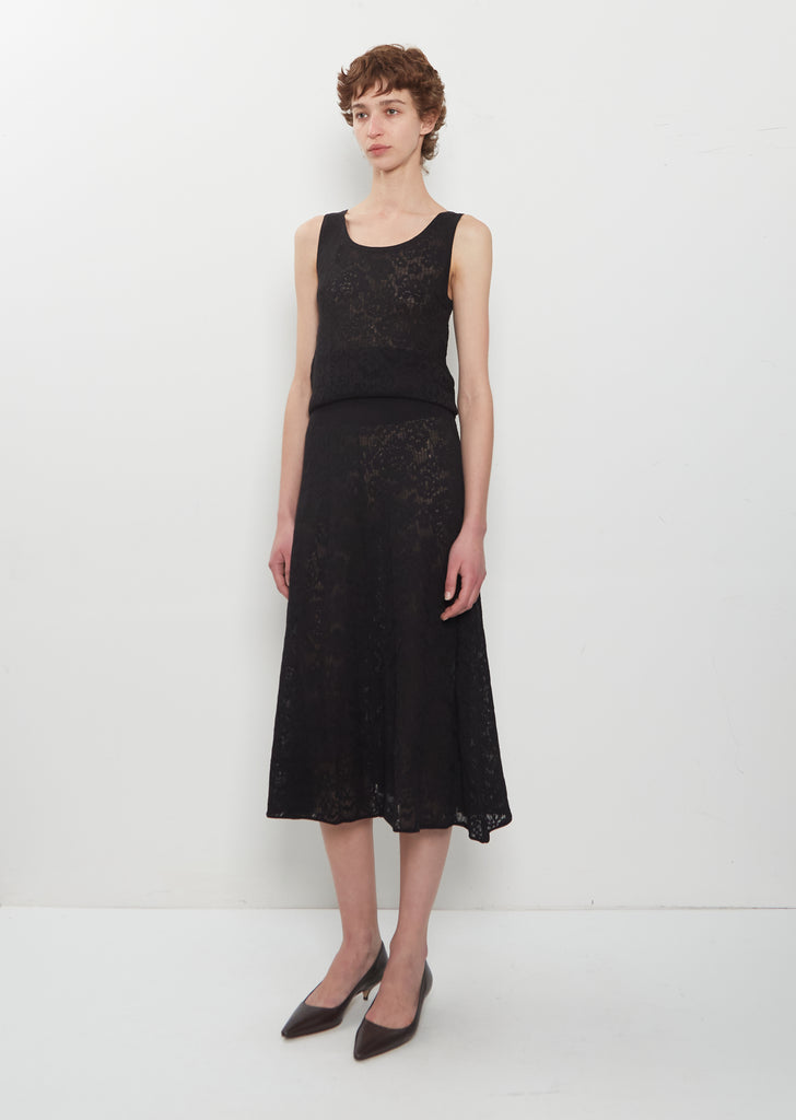 n°523 Kelly Lace Cashmere Skirt — Raven