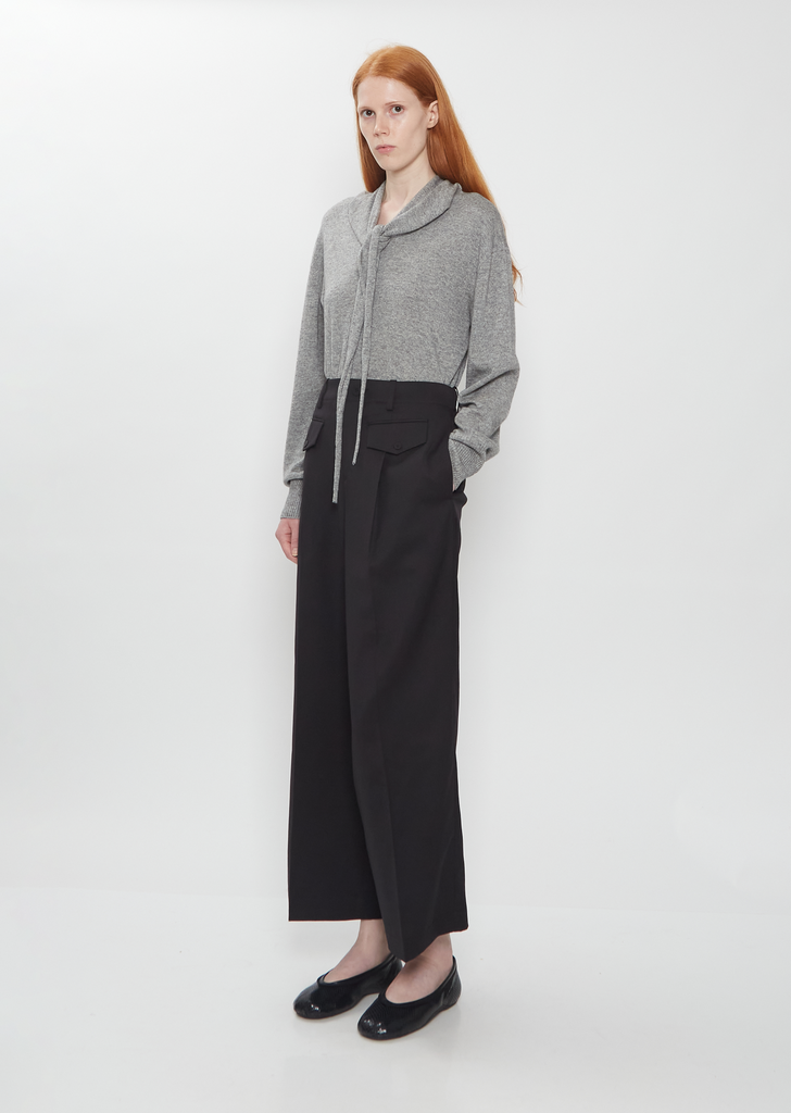 Lustrous Wool Pants