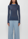 Fluffy Cashmere Nylon Jersey Long Sleeve Tee