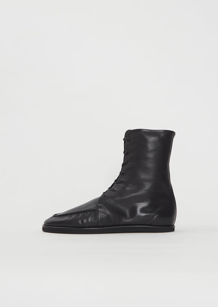 Soft Leather Lace-Up Boots