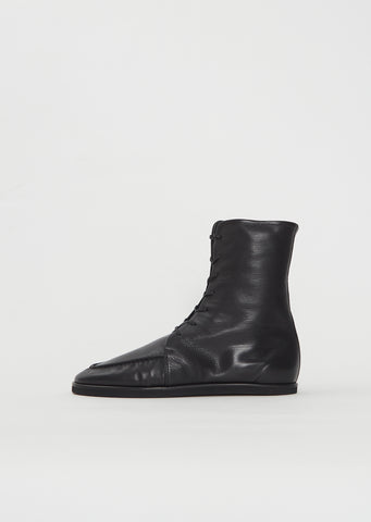 Soft Leather Lace-Up Boots