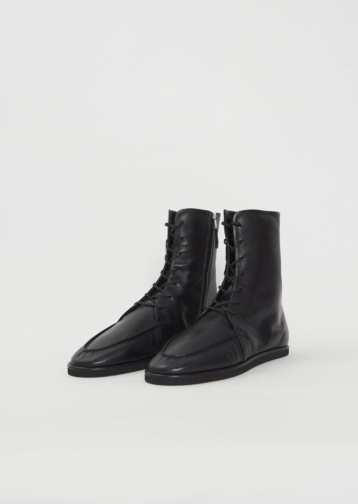 Soft Leather Lace-Up Boots