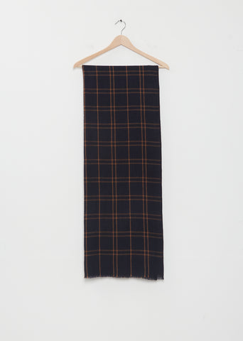 Abhaya Plaid Cashmere Stole — Midnight Blue