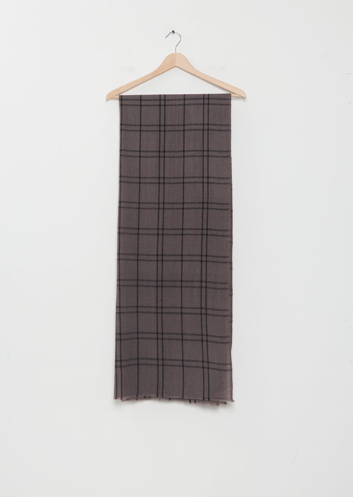 Abhaya Plaid Cashmere Stole — Charcoal