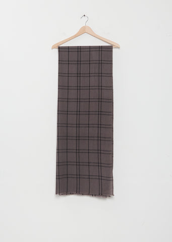 Abhaya Plaid Cashmere Stole — Charcoal