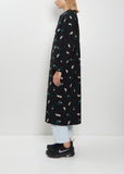 Petal Feather Wool Collarless Coat