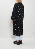 Petal Feather Wool Collarless Coat