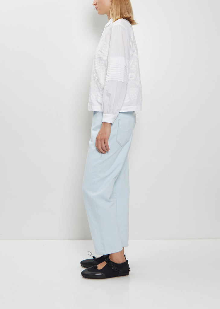 Swing Garden Embroidered Cotton Silk Shirt